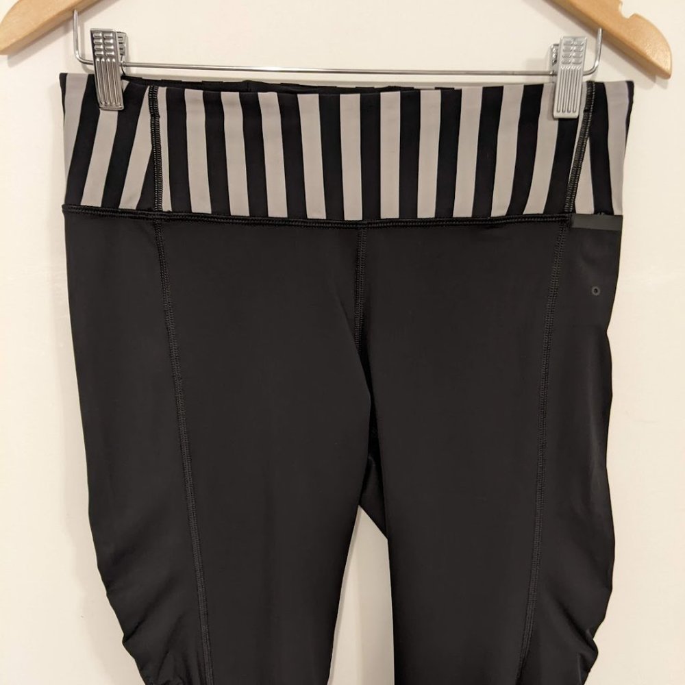 Lululemon Water Bound Crop Black/Apex Stripe Printed Black Dune 8 - Picture 12 of 16